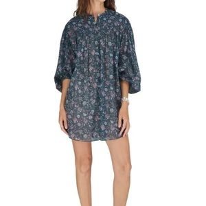 Isabel Marant Etoile Women's Mildi Green Leaf Floral Printed Cotton Dress L 40